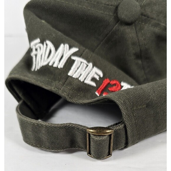 Friday The 13th Camp Crystal Lake Distressed Hat Adjustable Frayed Horror Green - Picture 10 of 10